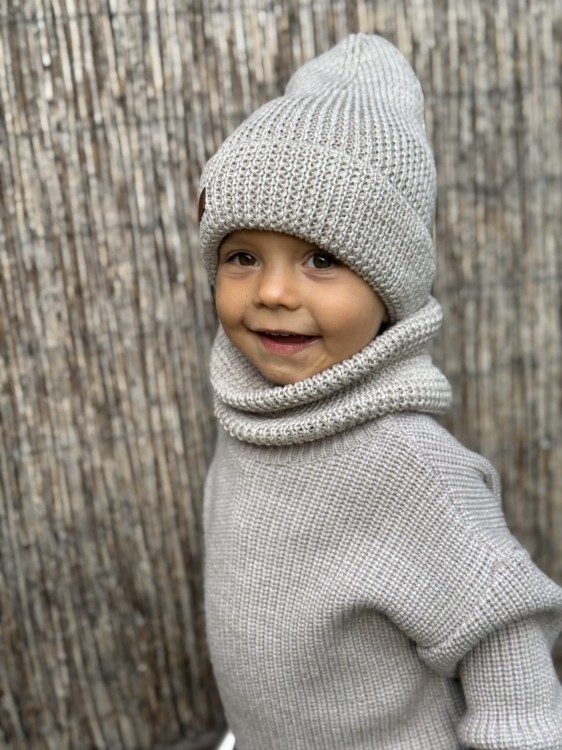 czapka i komin z wełny merino